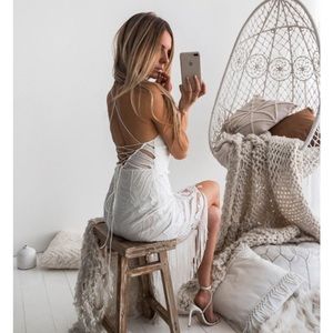 Lady Black Tie Khaleesi White Midi Dress Size XS